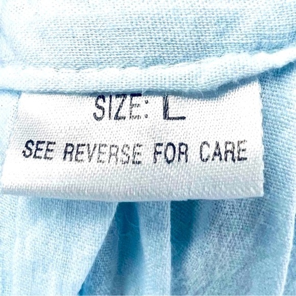 Maryann’s Boutique Vintage Light Blue Night Gown White Lace Trim Ruffled Wrist L - Picture 13 of 14